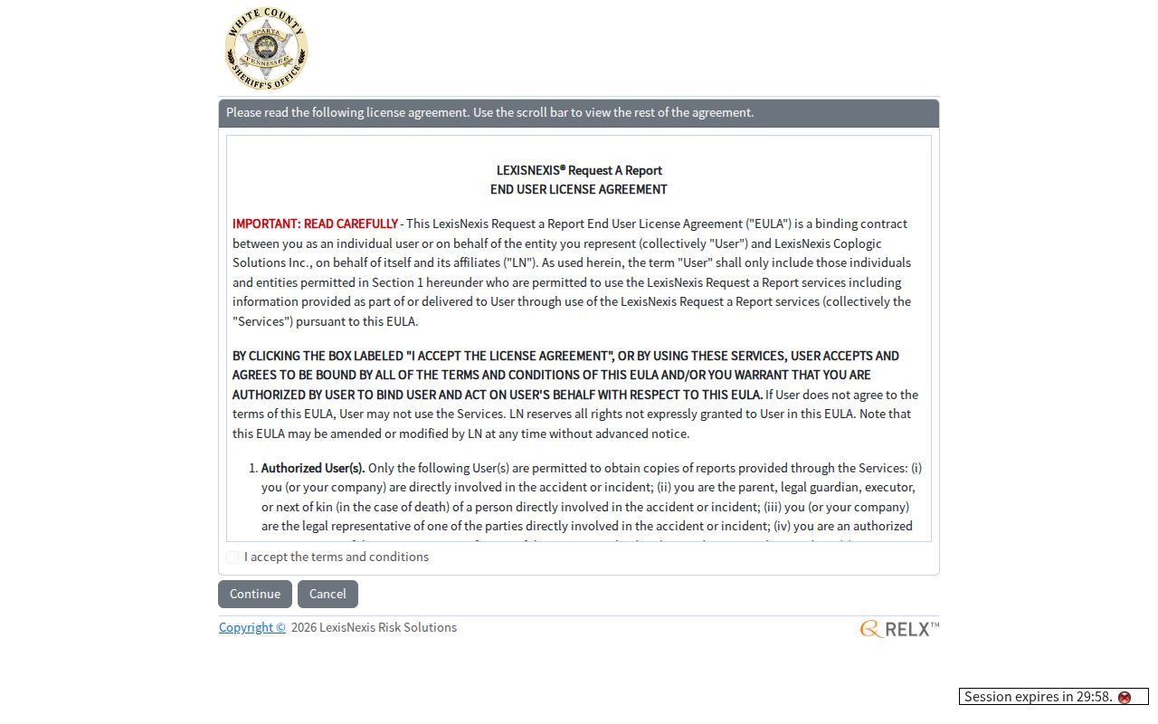White County booking record public request source